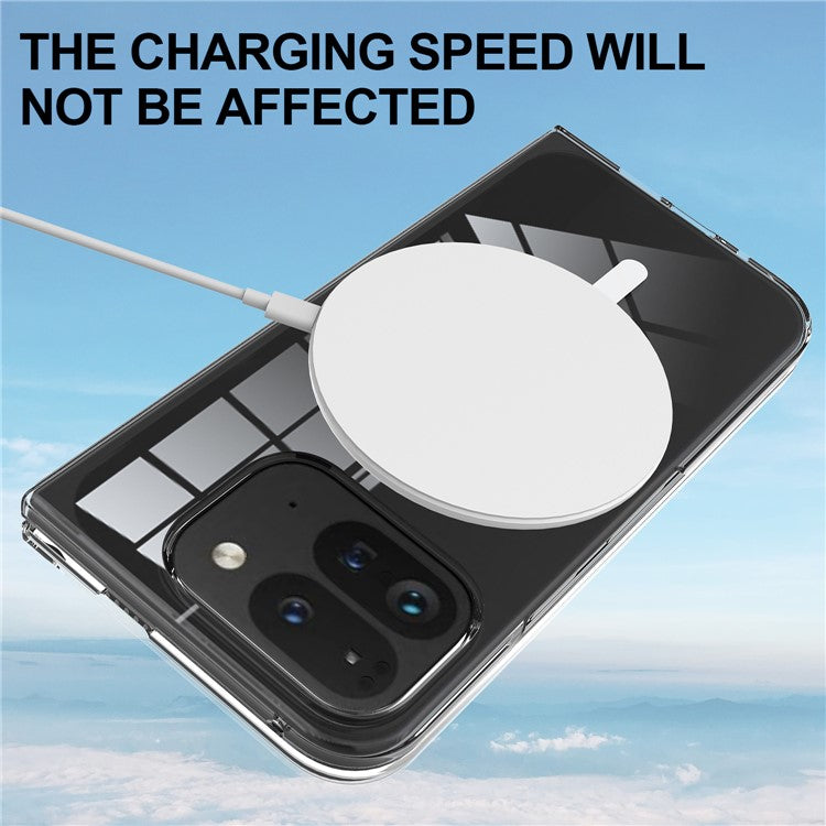 For Google Pixel 9 Pro Fold 5G Magnetic Case TPU+Acrylic Phone Cover Compatible with MagSafe