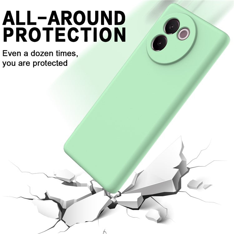 For vivo V30e 5G Case Liquid Silicone Protective Phone Cover with Strap - Green