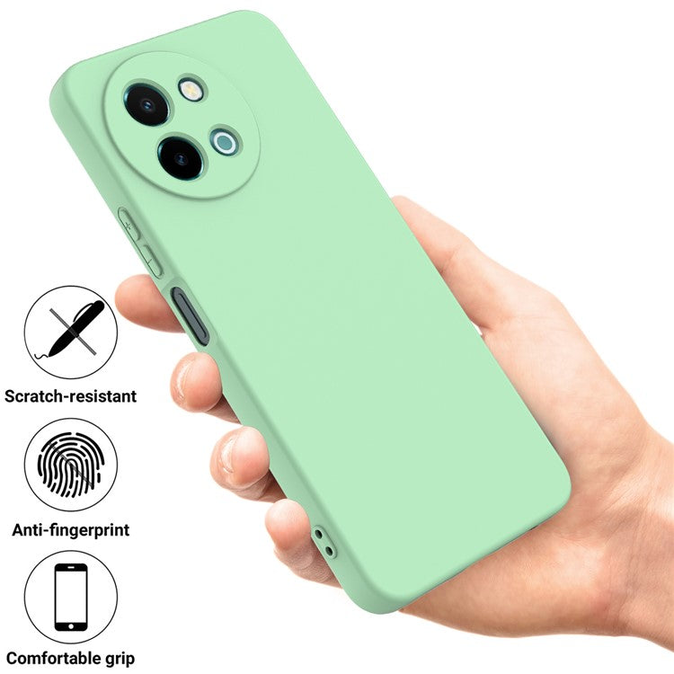 For vivo Y38 5G Case Liquid Silicone Protective Phone Cover with Strap - Green