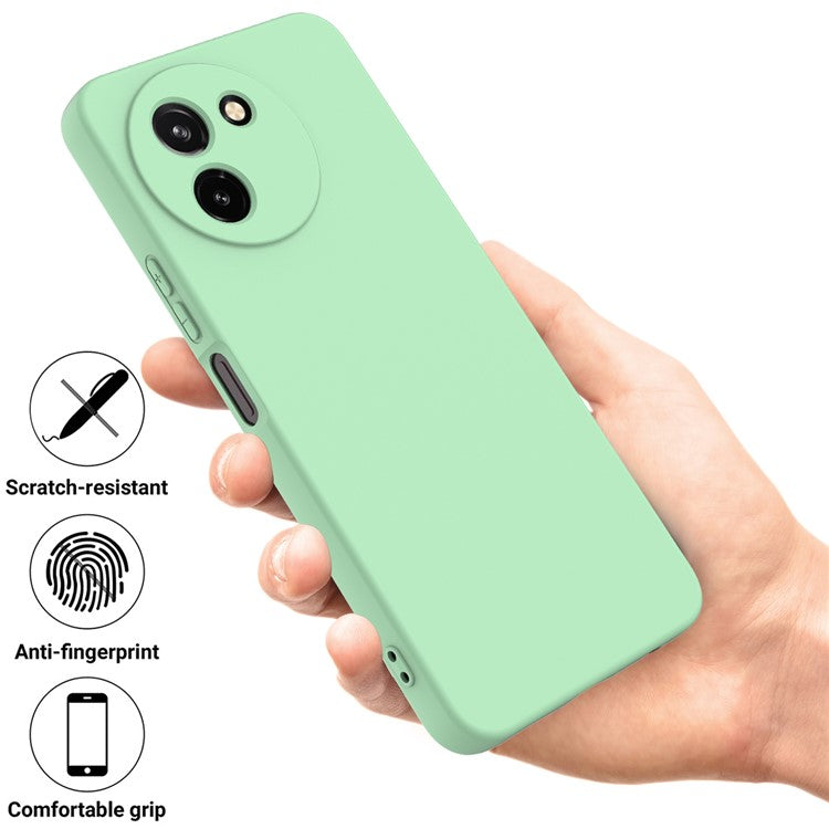 For vivo T3x / Y200i 5G Case Soft Liquid Silicone Anti-Drop Phone Cover with Strap - Green