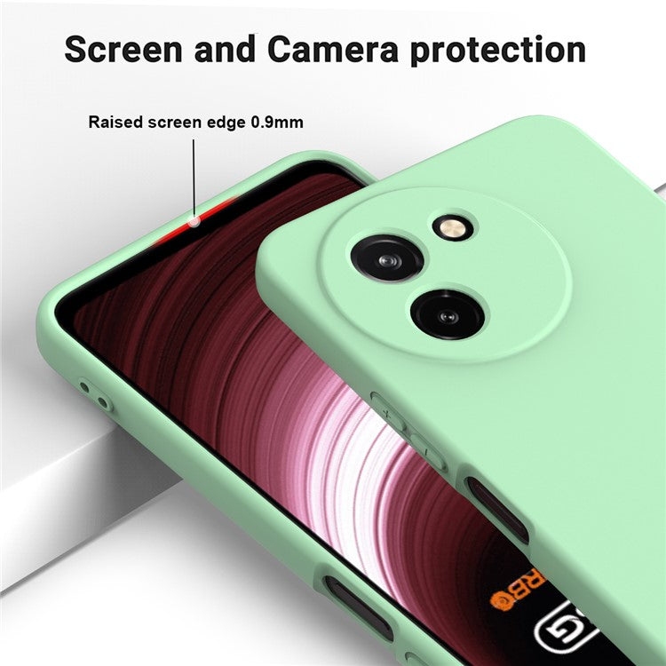 For vivo T3x / Y200i 5G Case Soft Liquid Silicone Anti-Drop Phone Cover with Strap - Green