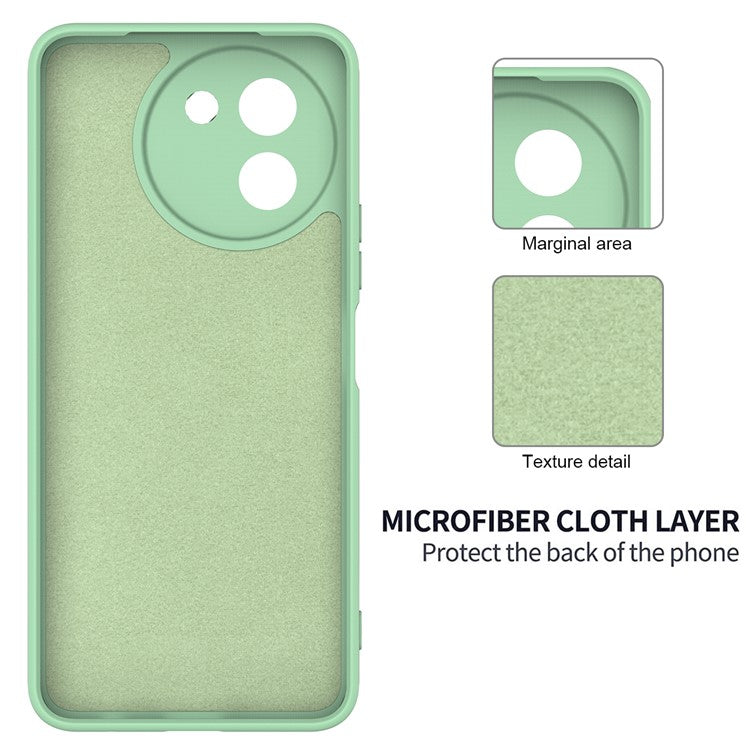 For vivo T3x / Y200i 5G Case Soft Liquid Silicone Anti-Drop Phone Cover with Strap - Green