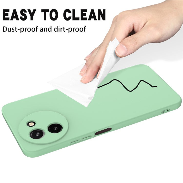 For vivo T3x / Y200i 5G Case Soft Liquid Silicone Anti-Drop Phone Cover with Strap - Green