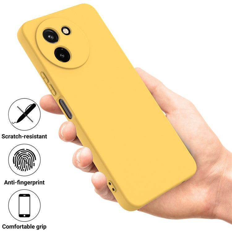 For vivo T3x / Y200i 5G Case Soft Liquid Silicone Anti-drop Phone Cover with Strap - Yellow