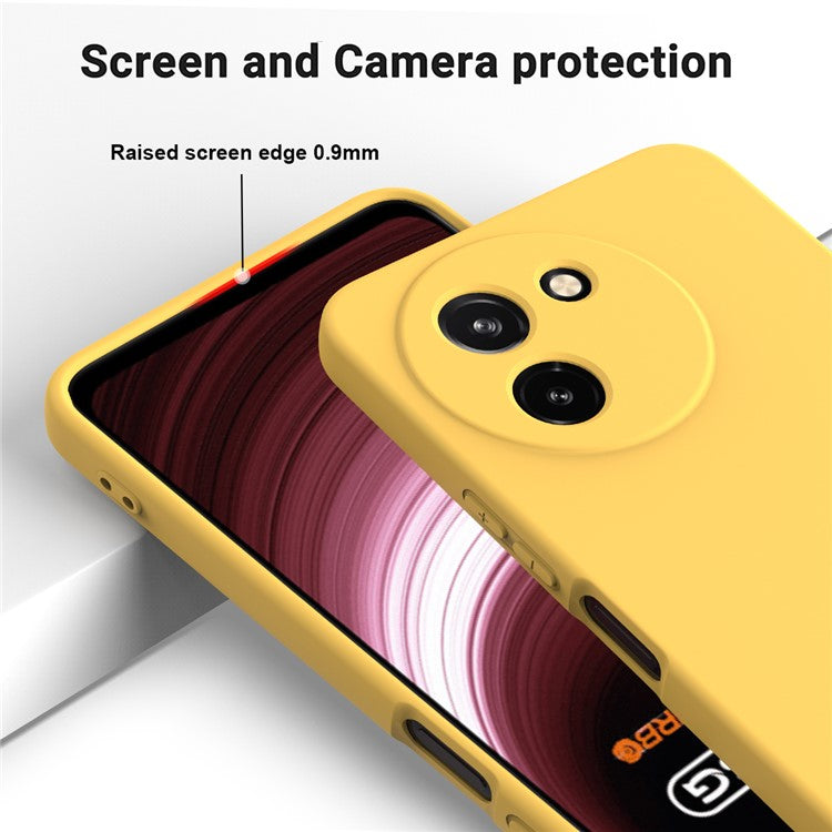 For vivo T3x / Y200i 5G Case Soft Liquid Silicone Anti-drop Phone Cover with Strap - Yellow