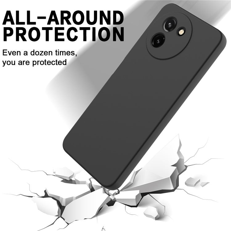 For vivo T3x / Y200i 5G Case Soft Liquid Silicone Anti-drop Phone Cover with Strap - Black