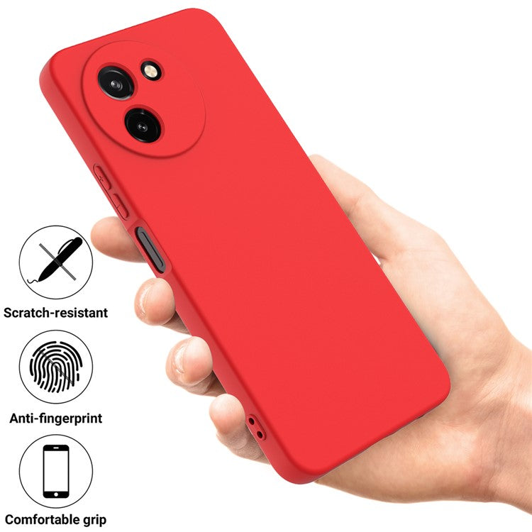 For vivo T3x / Y200i 5G Case Soft Liquid Silicone Anti-drop Phone Cover with Strap - Red