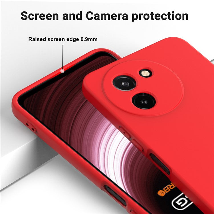 For vivo T3x / Y200i 5G Case Soft Liquid Silicone Anti-drop Phone Cover with Strap - Red