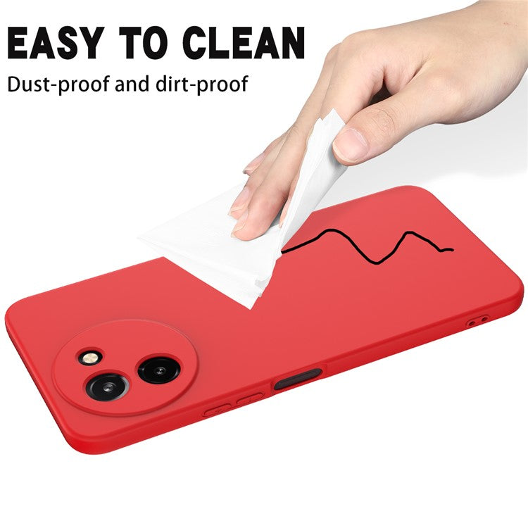 For vivo T3x / Y200i 5G Case Soft Liquid Silicone Anti-drop Phone Cover with Strap - Red