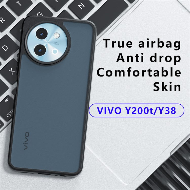 For vivo Y38 5G Case PC+TPU Frosted Back Phone Cover