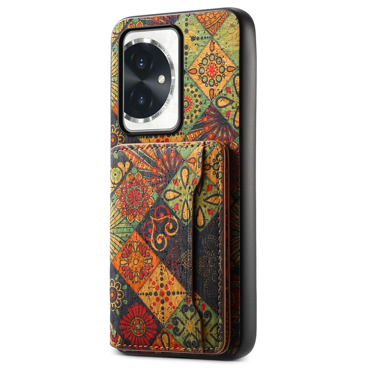 For Honor 100 5G Case Floral Pattern Card Slot Kickstand PU+TPU+PC Phone Shell - Autumn / Yellow