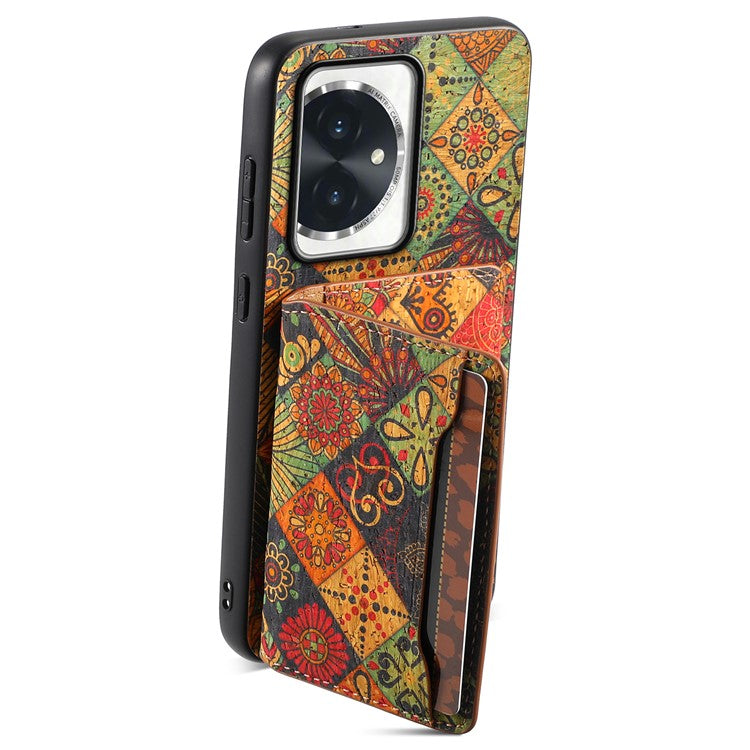 For Honor 100 5G Case Floral Pattern Card Slot Kickstand PU+TPU+PC Phone Shell - Autumn / Yellow