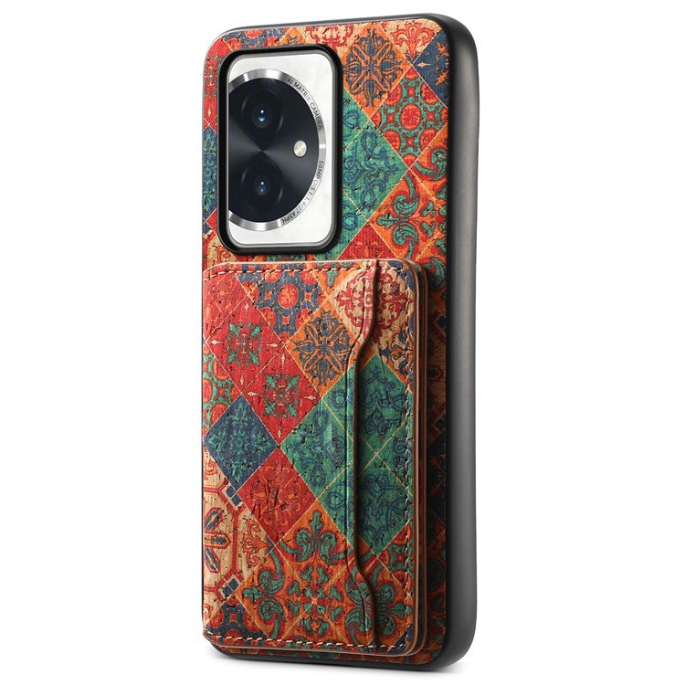 For Honor 100 5G Case Floral Pattern Card Slot Kickstand PU+TPU+PC Phone Shell - Winter / Blue