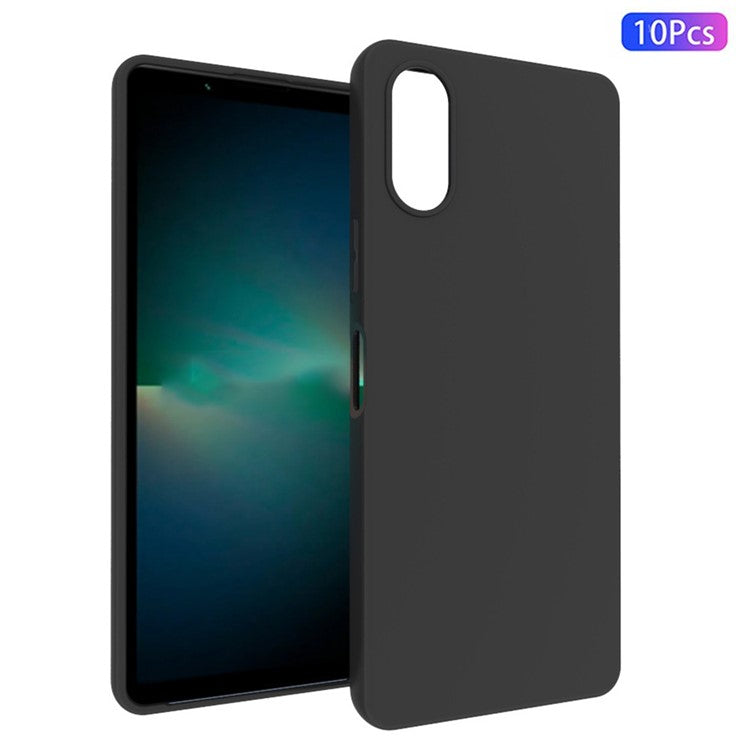 10Pcs / Pack For Sony Xperia 10 VI Case Matte TPU Shockproof Phone Back Cover - Black