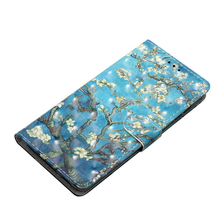 For Google Pixel 8a Case Card Slots Pattern Printing PU Leather Phone Cover - Apricot Blossom