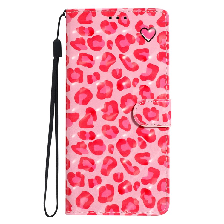 For Google Pixel 8a Case Card Slots Pattern Printing PU Leather Phone Cover - Pink Leopard Print