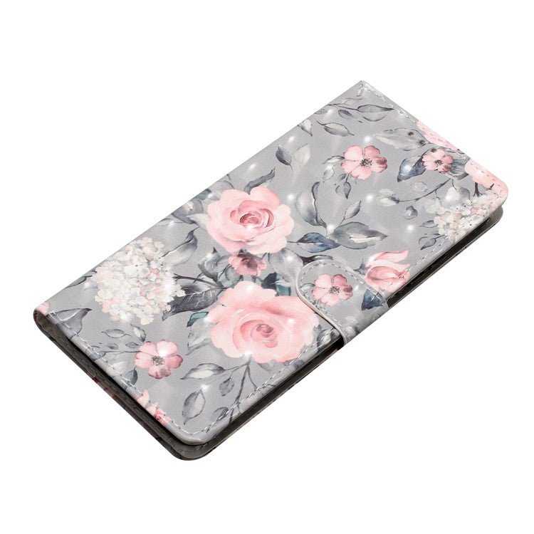 For Google Pixel 8a Case Card Slots Pattern Printing PU Leather Phone Cover - Flowers