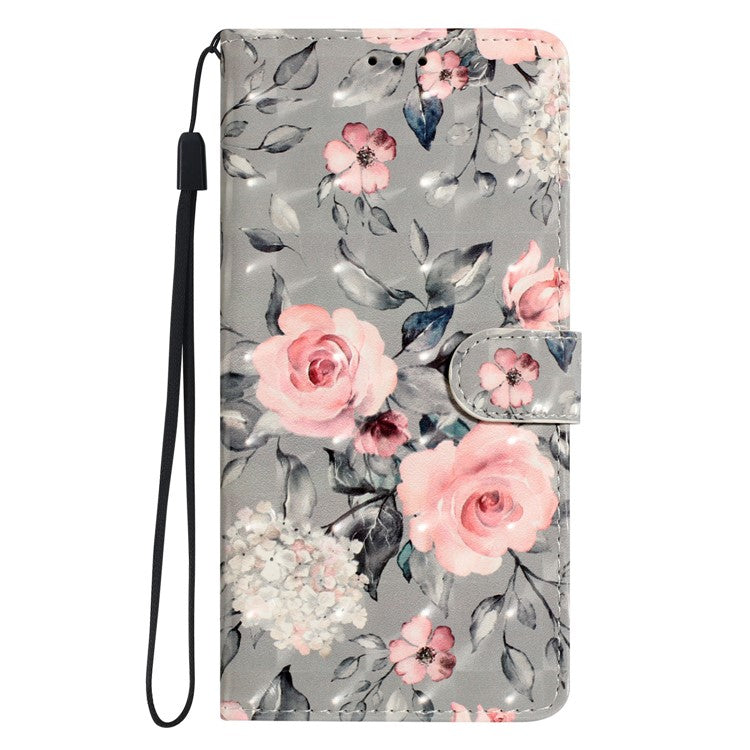 For Google Pixel 8a Case Card Slots Pattern Printing PU Leather Phone Cover - Flowers