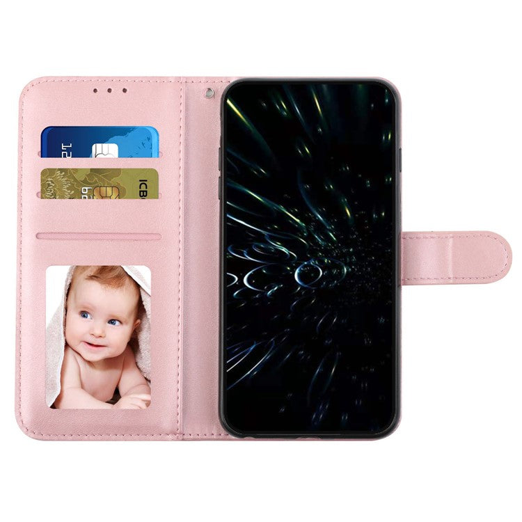 For vivo Y38 5G / Y200i 5G / T3x Case Leather Stand Calf Texture Cell Phone Cover - Rose Gold