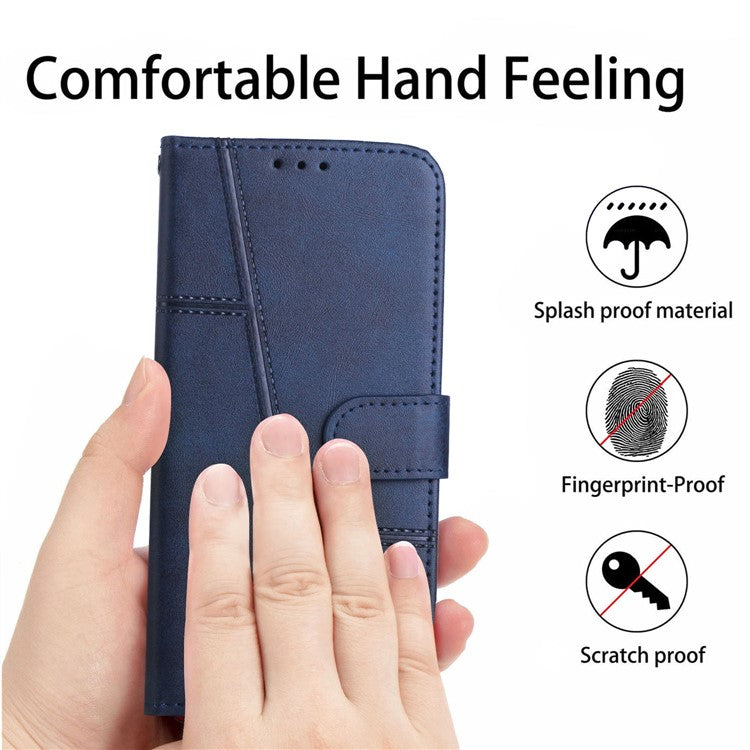 For vivo Y38 5G / Y200i 5G / T3x Case Leather Stand Calf Texture Cell Phone Cover - Sapphire