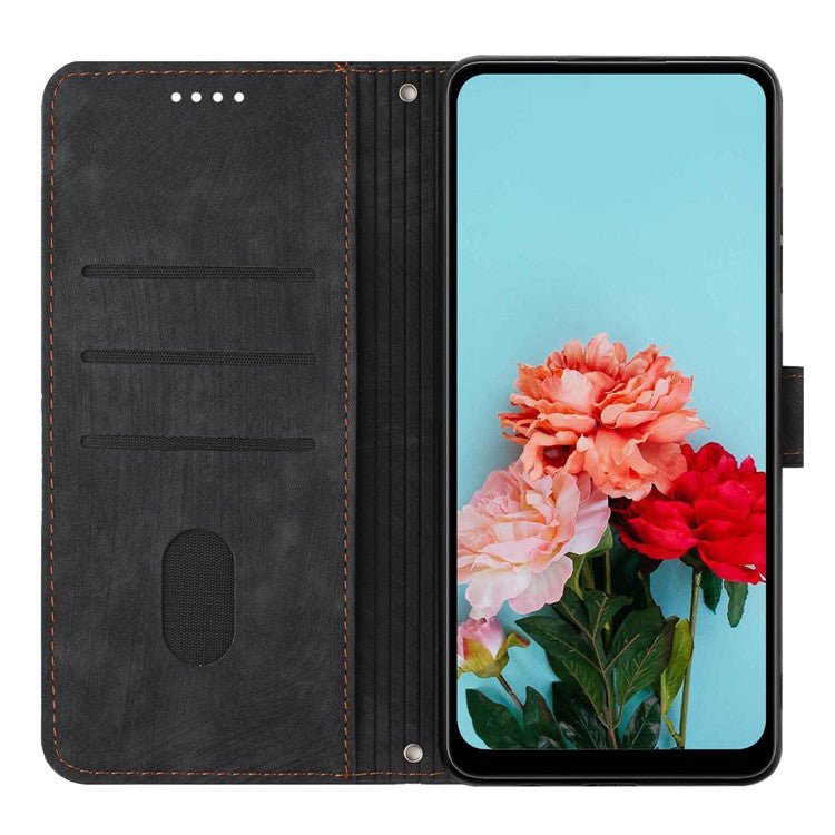 For vivo Y38 5G / Y200i 5G / T3x Case PU Leather Wallet Skin-Touch Phone Cover - Black