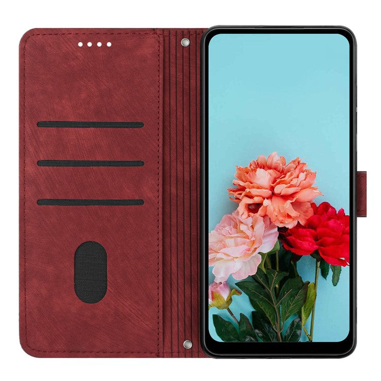 For vivo Y38 5G / Y200i 5G / T3x Case PU Leather Wallet Skin-Touch Phone Cover - Red