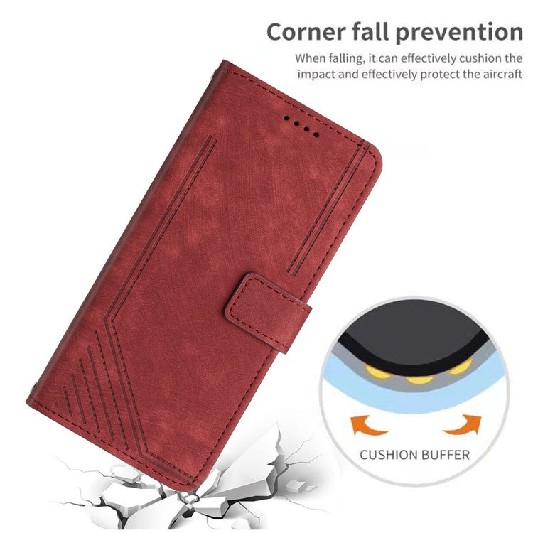 For vivo Y38 5G / Y200i 5G / T3x Case PU Leather Wallet Skin-Touch Phone Cover - Red