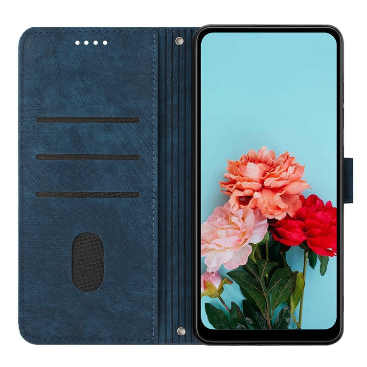 For vivo Y38 5G / Y200i 5G / T3x Case PU Leather Wallet Skin-Touch Phone Cover - Sapphire