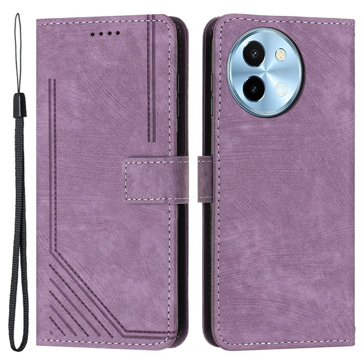 For vivo Y38 5G / Y200i 5G / T3x Case PU Leather Wallet Skin-Touch Phone Cover - Purple