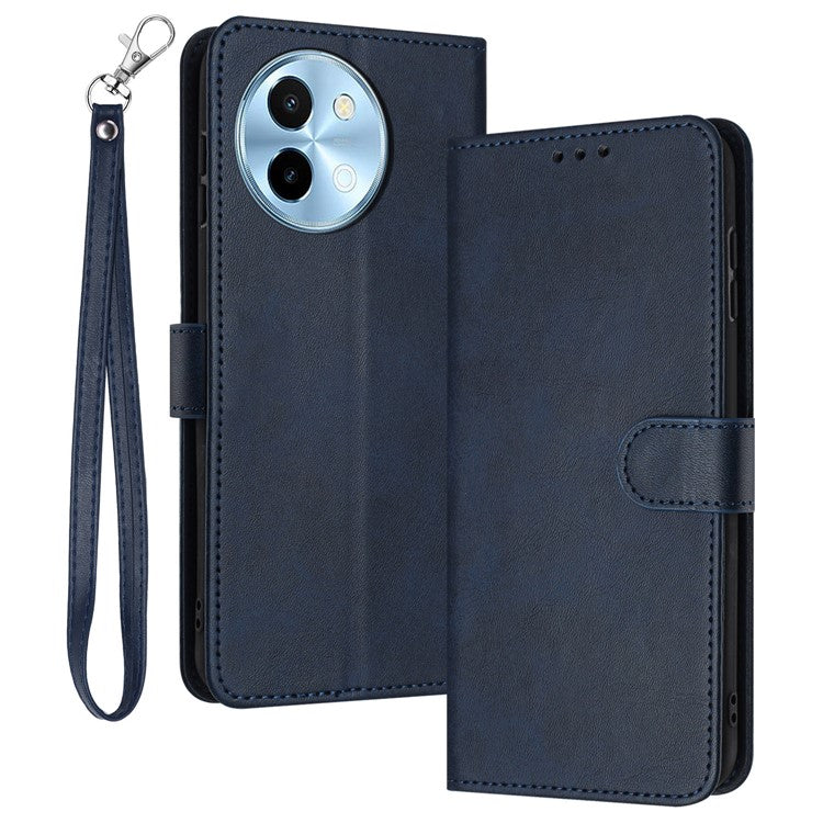 For vivo Y38 5G / Y200i 5G / T3x Case Calf Texture Leather Wallet Anti-drop Phone Cover - Sapphire