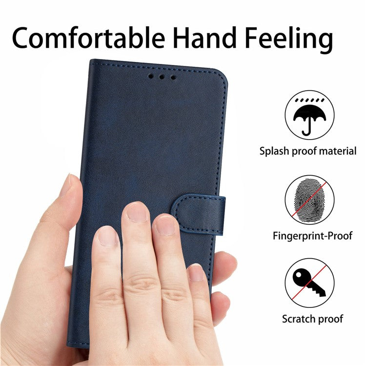 For vivo Y38 5G / Y200i 5G / T3x Case Calf Texture Leather Wallet Anti-drop Phone Cover - Sapphire