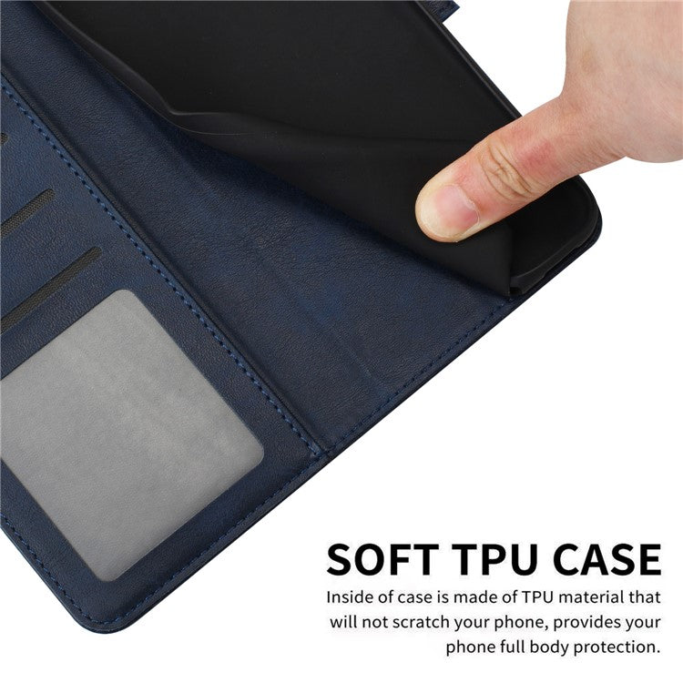 For vivo Y38 5G / Y200i 5G / T3x Case Calf Texture Leather Wallet Anti-drop Phone Cover - Sapphire