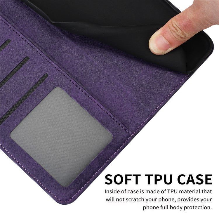 For vivo Y38 5G / Y200i 5G / T3x Case Calf Texture Leather Wallet Anti-drop Phone Cover - Purple