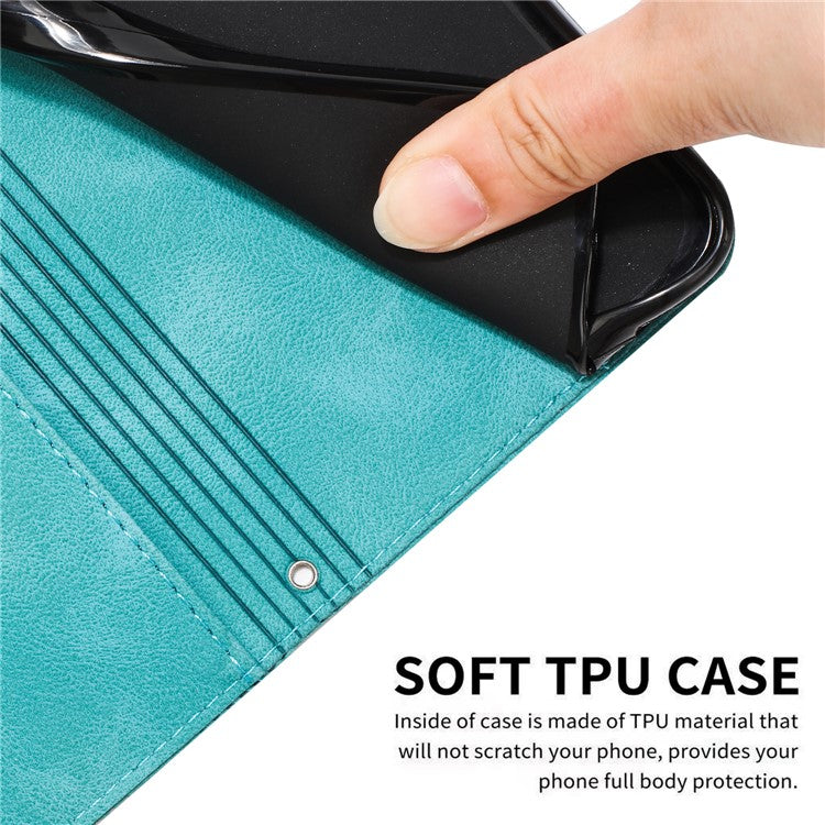 For vivo Y38 5G / Y200i 5G / T3x Case Triangle Imprinted Leather Stand Wallet Phone Cover - Green