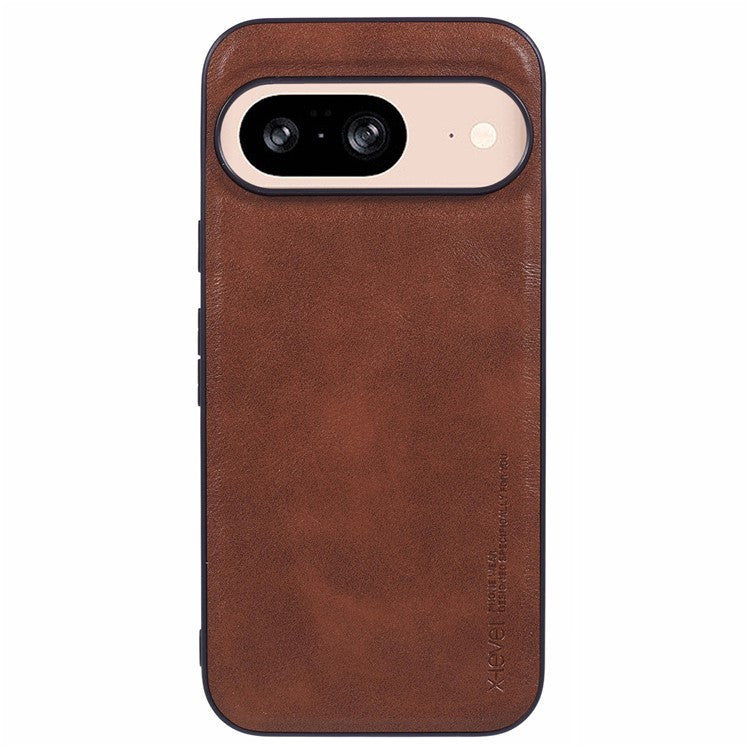 X-LEVEL Bojue-3 Series For Google Pixel 9 / 9 Pro Cell Phone Case PU Leather Coated TPU Cover - Brown