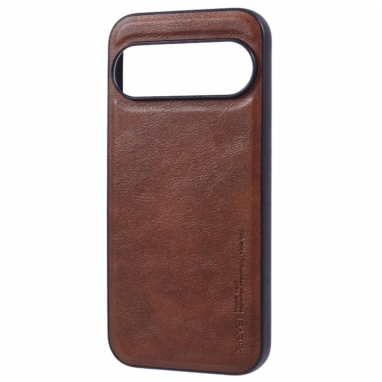 X-LEVEL Bojue-3 Series For Google Pixel 9 / 9 Pro Cell Phone Case PU Leather Coated TPU Cover - Brown