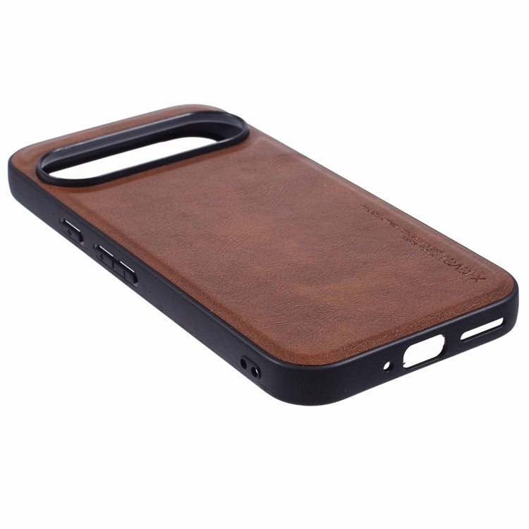 X-LEVEL Bojue-3 Series For Google Pixel 9 / 9 Pro Cell Phone Case PU Leather Coated TPU Cover - Brown