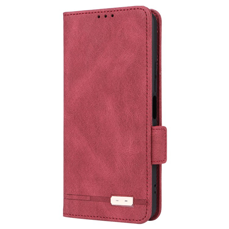 For vivo Y03 / Y18 4G Case Viewing Stand Hardware Decor Leather Phone Cover - Rose