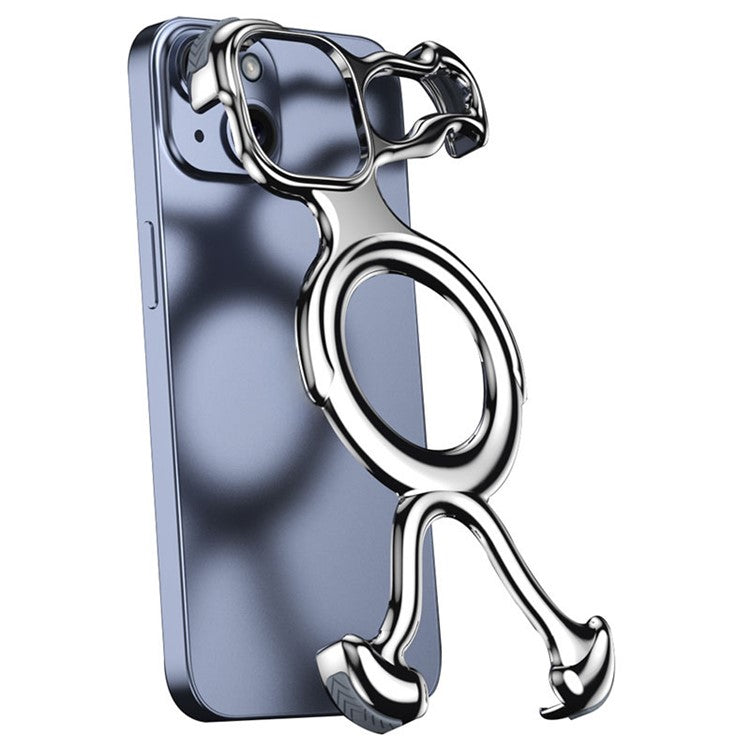 For-iPhone-14-/-13-Magnetic-Case-Hard-PC-Frameless-Heat-Dissipation-Bumper-Cover---Bright-Silver