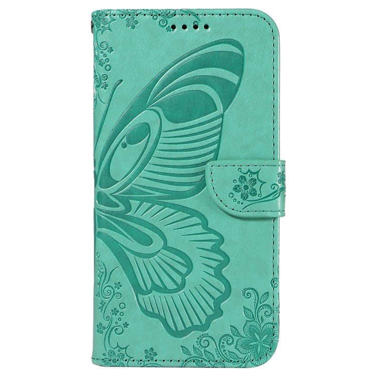 For Google Pixel 8a Case Butterfly Pattern Leather Phone Cover with Magnetic Clasp - Green