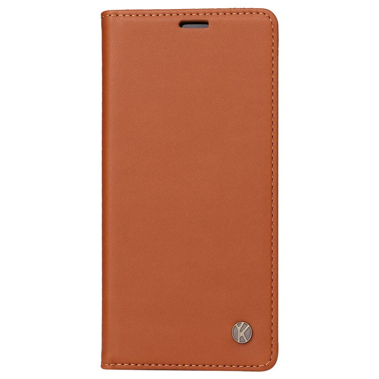 YIKATU YK-001 For vivo Y38 5G / Y200i 5G / T3x Stand Case Magnetic PU Leather Phone Cover - Brown