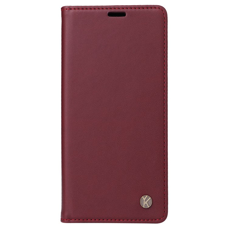 YIKATU YK-001 For vivo Y38 5G / Y200i 5G / T3x Stand Case Magnetic PU Leather Phone Cover - Wine Red