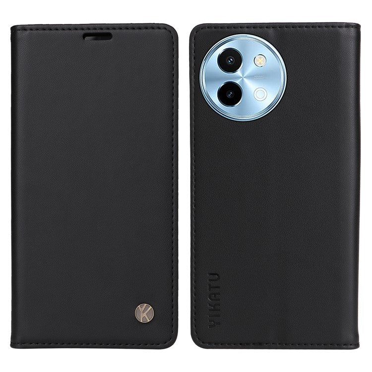 YIKATU YK-001 For vivo Y38 5G / Y200i 5G / T3x Stand Case Magnetic PU Leather Phone Cover - Black