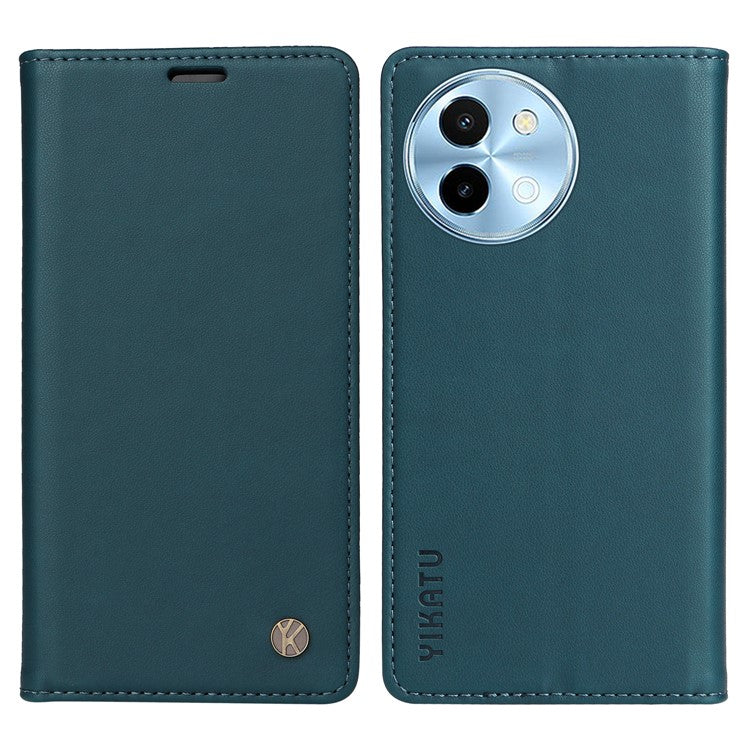 YIKATU YK-001 For vivo Y38 5G / Y200i 5G / T3x Stand Case Magnetic PU Leather Phone Cover - Green