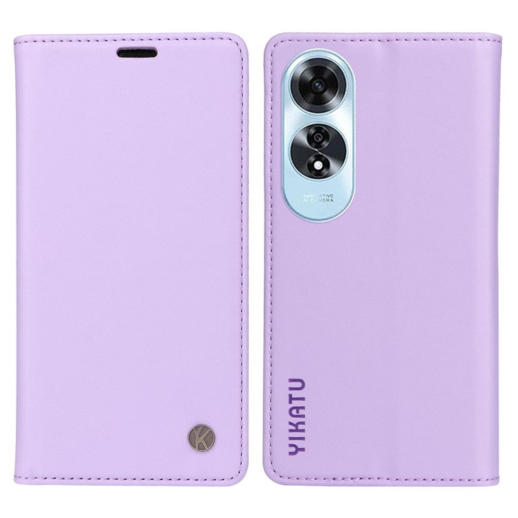 YIKATU YK-001 For Oppo A60 4G Case Stand View Magnetic Protect PU Leather Phone Cover - Light Purple