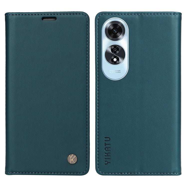 YIKATU YK-001 For Oppo A60 4G Case Stand View Magnetic Protect PU Leather Phone Cover - Green