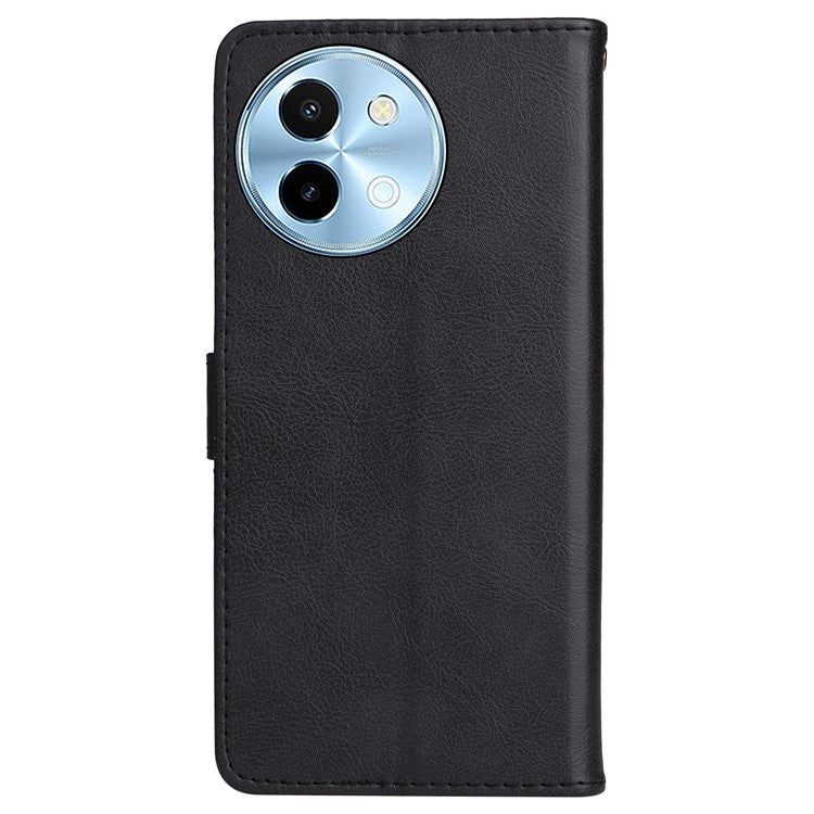 KT Leather Series-2 for vivo Y38 5G / Y200i 5G / T3x Case Solid Color Leather Phone Cover - Black