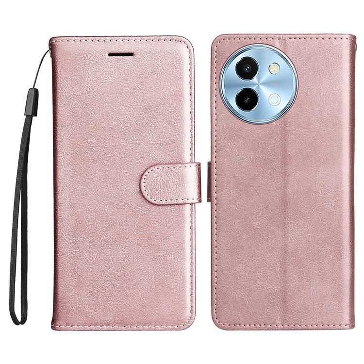 KT Leather Series-2 for vivo Y38 5G / Y200i 5G / T3x Case Solid Color Leather Phone Cover - Rose Gold