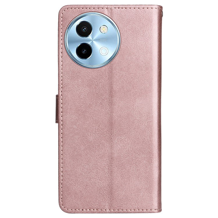 KT Leather Series-2 for vivo Y38 5G / Y200i 5G / T3x Case Solid Color Leather Phone Cover - Rose Gold