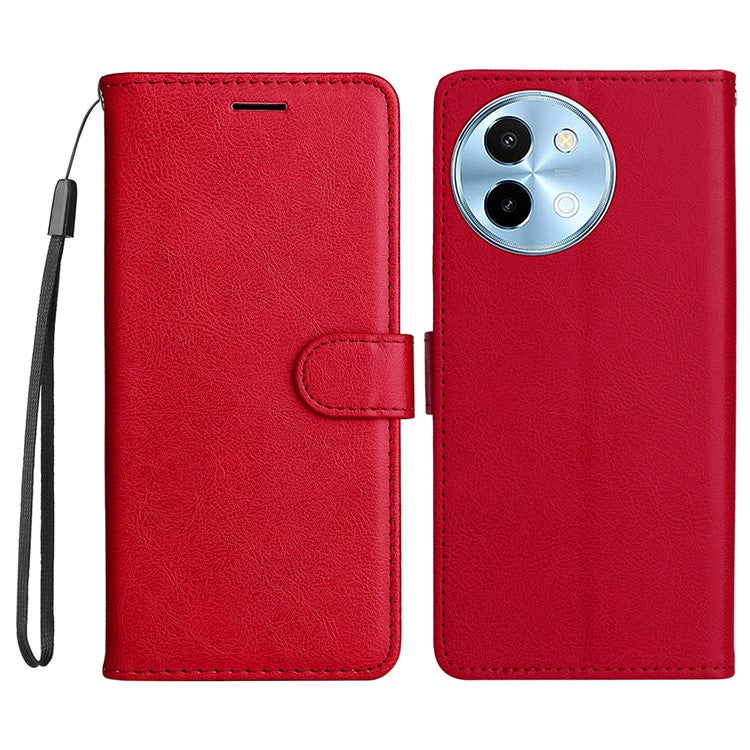 KT Leather Series-2 for vivo Y38 5G / Y200i 5G / T3x Case Solid Color Leather Phone Cover - Red